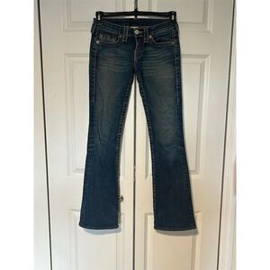 True Religion Women's Bobby Flare Jeans Size 27 Blue Medium Wash